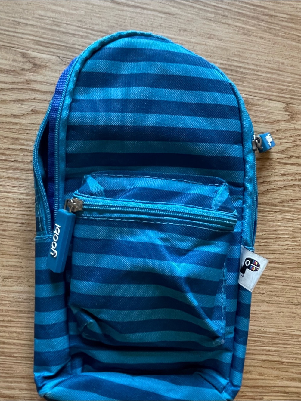 Yoobi Blue Striped Kids Mini Backpack Pouch